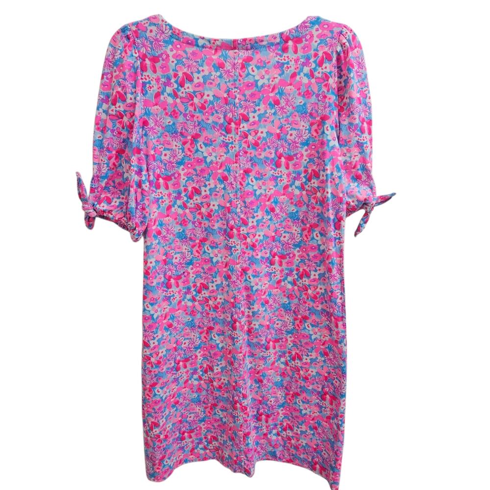 Lilly Pulitzer Easley Puff Sleeve Cotton Shift Dress Aura Pink Baby Bloomer S - Picture 4 of 8